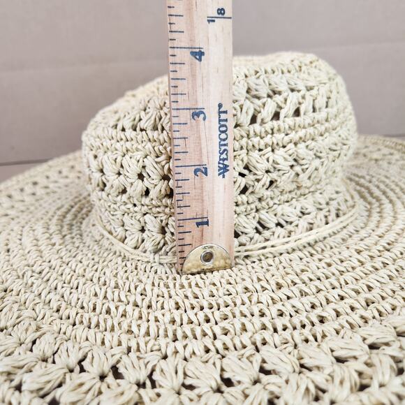 The Scala Collection Beach Bucket Hat Tan 100% Paper Coastal Grandma SZ SM - Picture 10 of 12